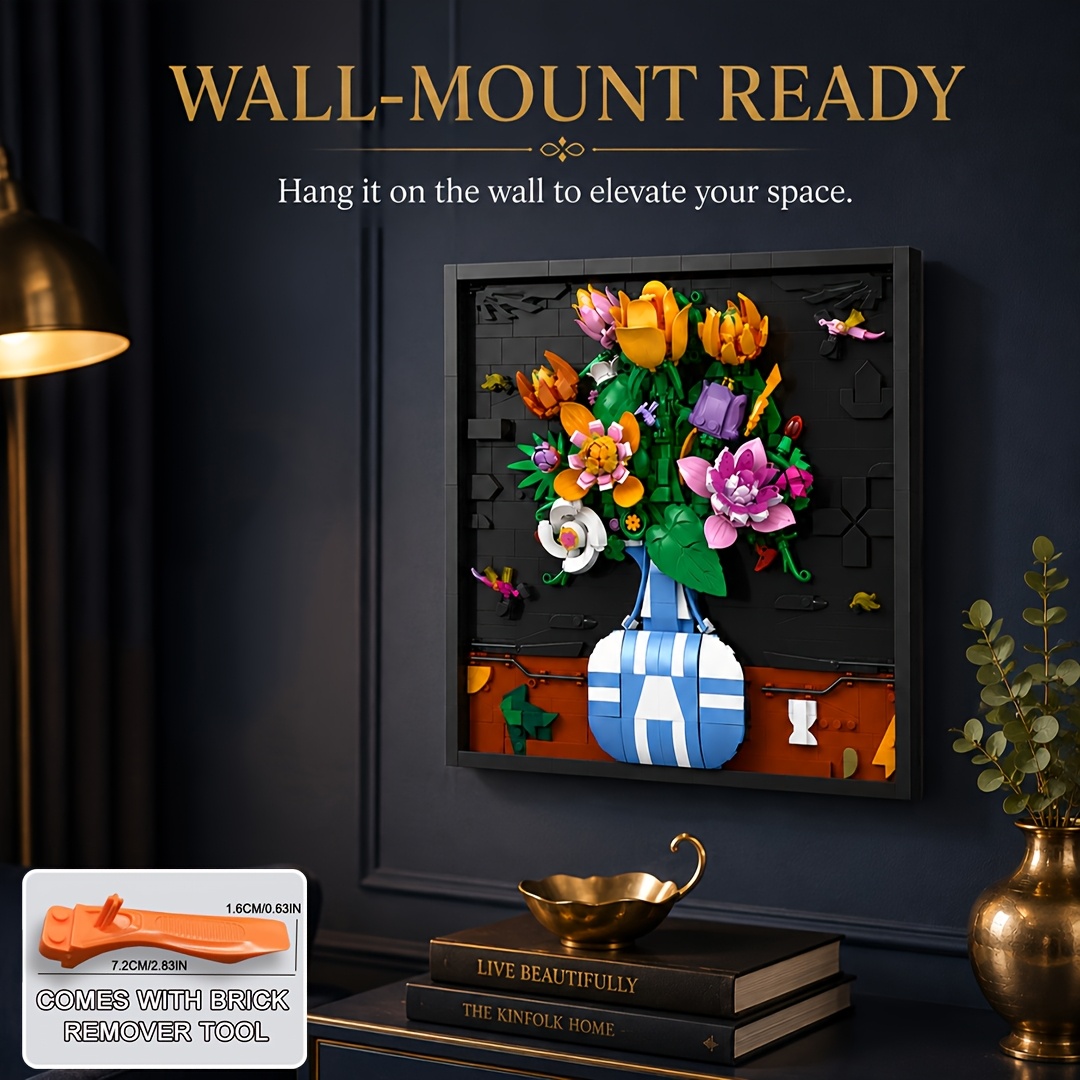 Floral Picture Frame Building Blocks Stackable Toy